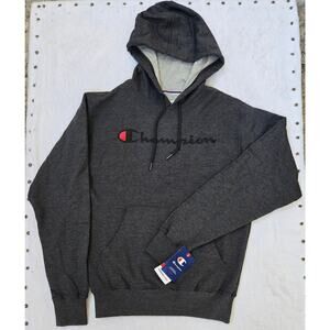 NWT Gray Champion Logo Hoodie Mens Size Small- Soft
